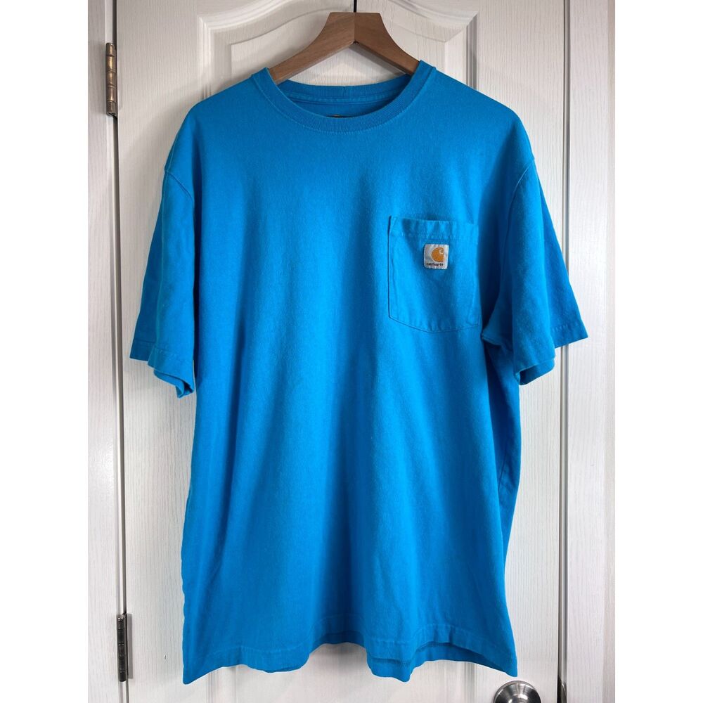 Carhartt Men's Original Fit Pocket Tee Blue T Shirt 100% Cotton Size L Regular